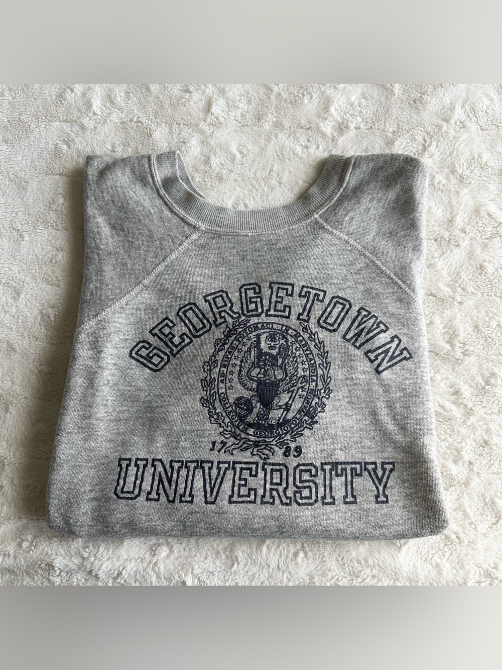 Vintage Georgetown University Sweatshirt Crewneck Mens Large Spell Out Hoyas 80s